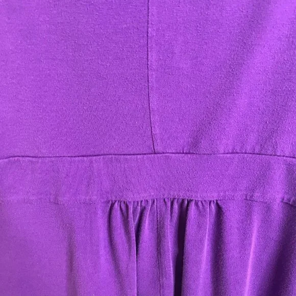 Lands End Purple Sleeveless VNeck Pleated Dress 3X 24W 26W Viscose Blend u - Picture 10 of 10